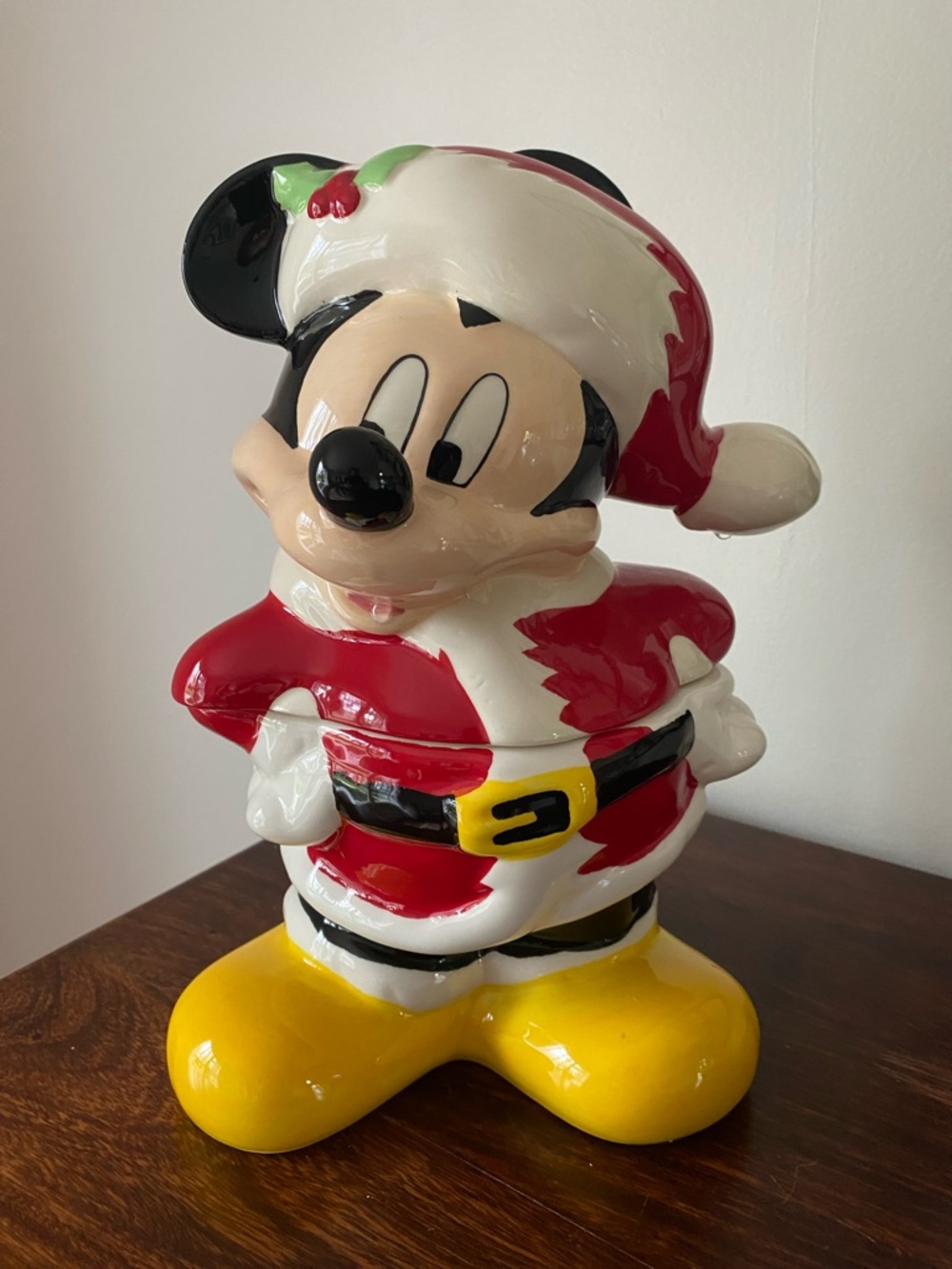 Disney • Ceramic • Mickey Mouse in Santa Outfit • Cookie Jar